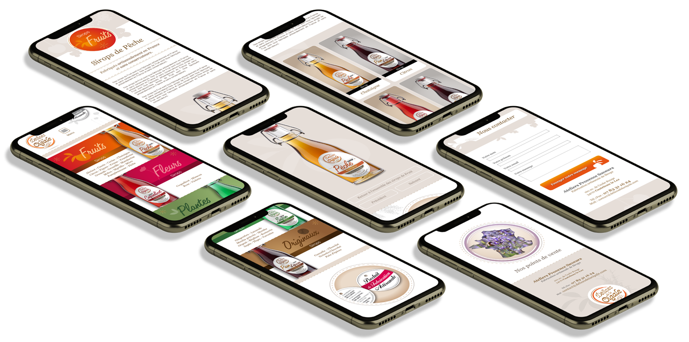 Charte graphique web du site d'artisan - Version adaptative sur téléphone mobile
