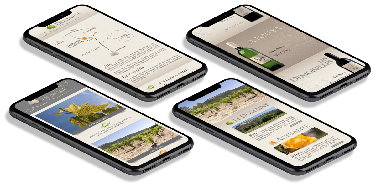 Charte graphique web version mobile du Domaine de vin Lavabre