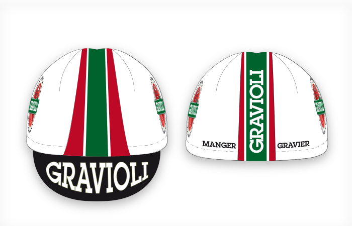 Création de la décoration de la casquette publicitaire de vélo en gravel