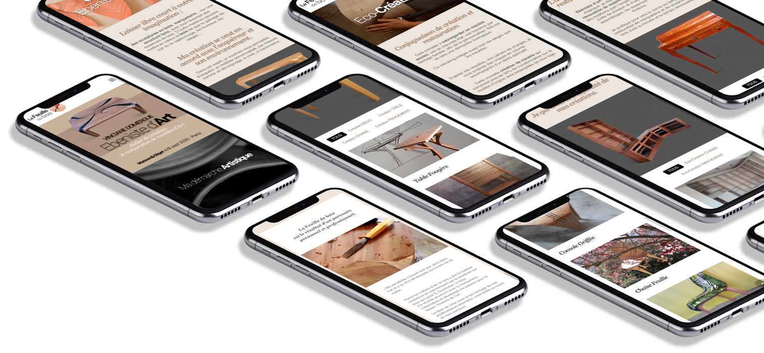 Création de site internet responsive, version mobile - La Feuille de Bois