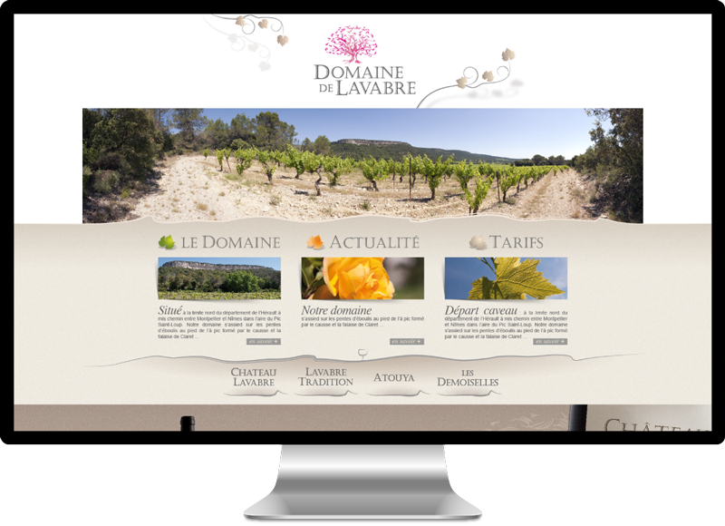 Création du site vin en Appellation Pic Saint Loup - Version ordinateur de bureau