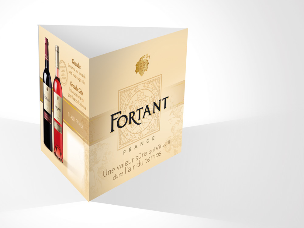 Design d'une petite plv/chevalet de vin pour la restauration et l'hotellerie