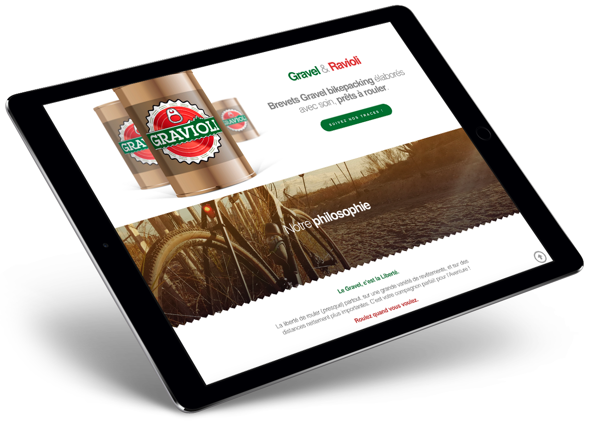 Création du site web version iPad - Gravioli gravel guide