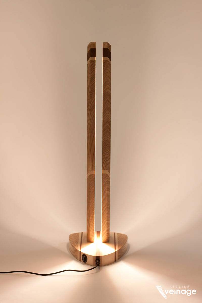 Lampe LED designer bois - Atelier VEINAGE