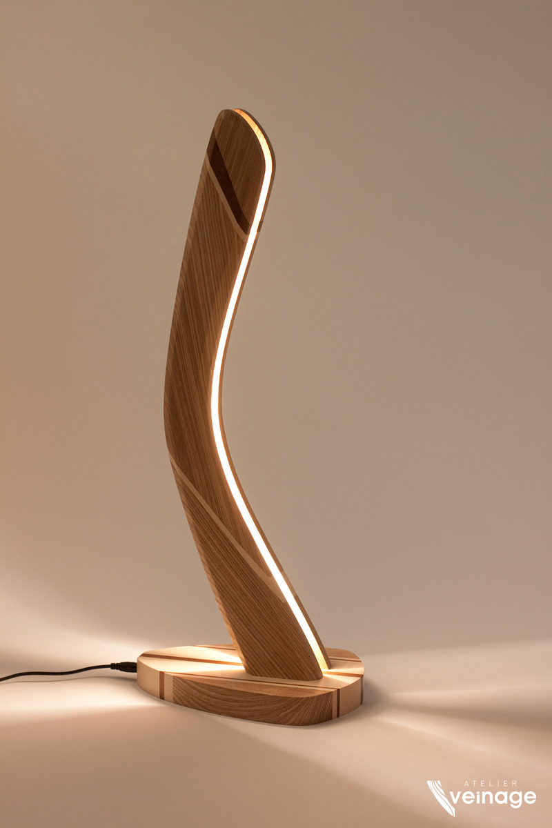 lampe LED design bois - Créateur Atelier VEINAGE